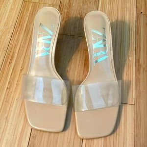 Zara Clear Low Heel Sandals